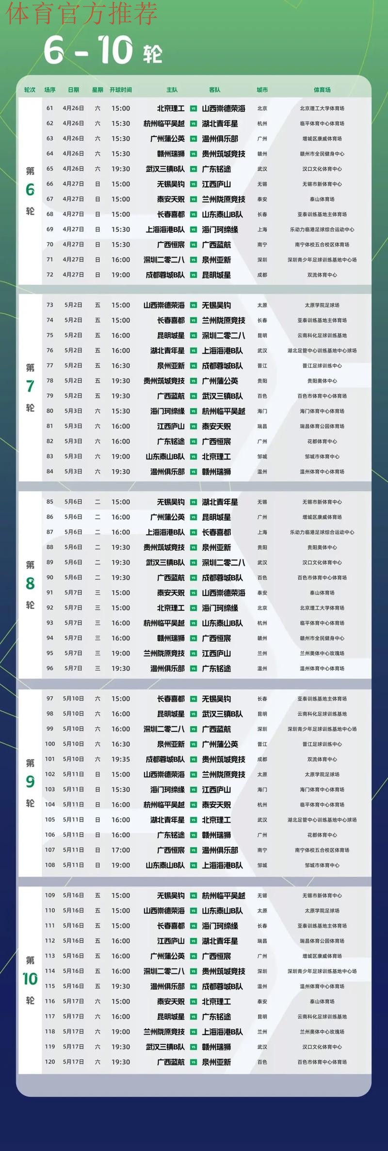 唤燃亿心 | 2020年中乙联赛第一阶段赛程公布 唤燃亿心 | 2020年中乙联赛第一阶段赛程公布